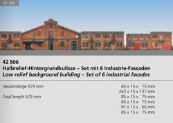 Auhagen 42506 HO set of 6 industrial Half relief facades background