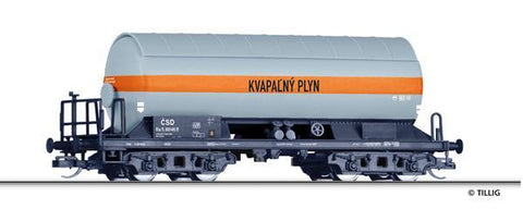 Tillig 15006 Gas tank car Ra KVAPALNY PLYN of the CSD with sunshild Ep