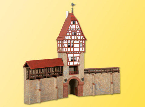 Kibri 38914 H0 Town wall with timber-framed tower in Weil