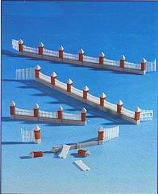 Kibri 38630 H0 Fence, Brick Pillars 77 cm