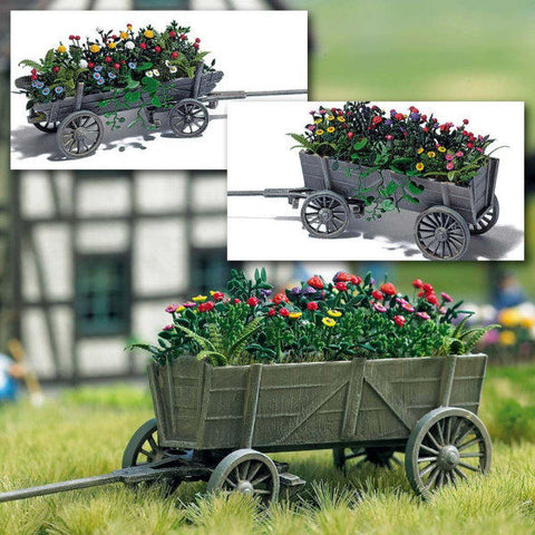 Busch 1228 Wooden Cart With Flowers