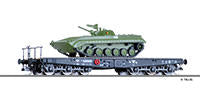 Tillig 15623 Flat car Salmmp of the DR with tank BMP 1 Ep. IV