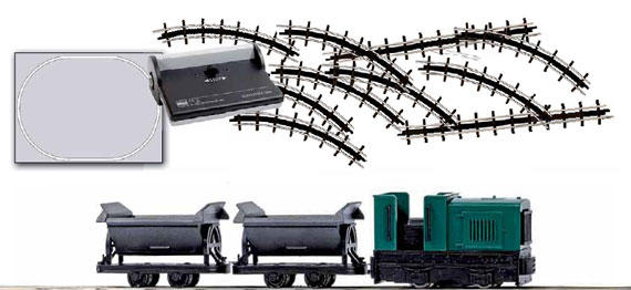 Busch 12000 ## Narrow gauge train starter set with hopper wagons ...