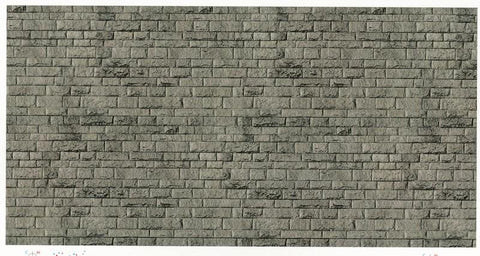 Vollmer 46052 Weathered Granite Stone Wall Embossed Card Sheet 250x125