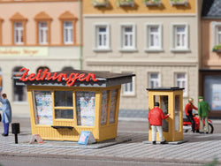 Auhagen 12340 1:100 Newspaper stand & telephone booth