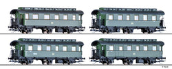 Tillig 1727 Passenger coach set of the DR with four passenger coaches