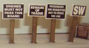 Painted Trackside Signs - OO Gauge