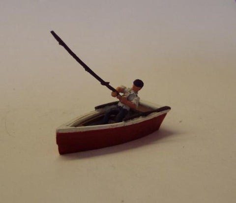 Man Fishing In Row Boat - OO Gauge