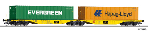 Tillig 18069 Container car Sggmrs of the CLIP INTERMODAL Sp zoo with load Ep VI