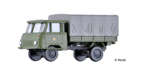 Tillig 19038 Truck Robur LO 1801 platform tarpaulin NVA